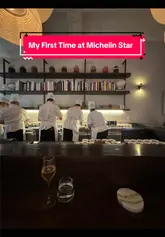A couple documents their 13-course tasting menu experience at a Michelin-star restaurant in Dublin, highlighting the food, the chef's table seating, and the overall dining experience.