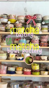 A vlog-style video documenting a pottery and matcha tasting workshop at Meiro Ceramics in Islington, London. The creator guides the viewer through the process of making a pottery bowl, learning about matcha, and preparing a matcha latte, highlighting the creative and relaxing nature of the experience.