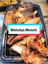 A charismatic creator reviews Caribbean street food from Melody's Munch at Pop Brixton, showcasing a variety of dishes including jerk chicken, curry goat, and a jerk meat platter, while providing enthusiastic commentary on the flavors.
