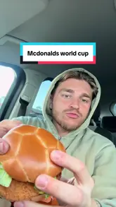A creator reviews McDonald's limited-time World Cup menu items from inside a car, providing flavor notes and value assessments for each item.