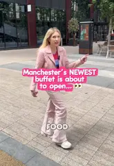 A high-energy promotional video for Hello Oriental's new Sunday all-you-can-eat buffet in Manchester. The creator walks viewers through the venue, highlights the variety of food available, and details the pricing, student discounts, and a specific Father's Day promotion.