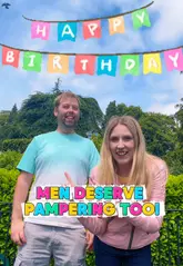 A couple documents their 'pamper day' in Grange-over-Sands, featuring a Japanese Head Spa treatment at Scissor Sisters, followed by brunch and a park visit.