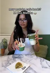 A personal review of M Plus Matcha in Leeds, featuring the glazing donut matcha, matcha gelato, and a cookie. The creator shares her thoughts on the taste and atmosphere, providing a helpful guide for potential visitors.