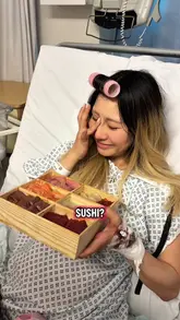 A husband surprises his wife in the hospital with a high-quality sushi platter from Tori Nori after she gives birth, ending her 9-month wait for sushi.