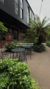 A creator showcases her independent Korean bakery's offerings, including various cookies and a matcha latte, while promoting an upcoming pop-up event in Manchester.