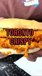 A review of a spicy dip chicken burger and chicken strips at Toronto Crispy in Birmingham, featuring two creators sharing their thoughts on the food quality and value.