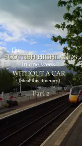 A travel itinerary video showcasing the LNER Highland Rail Loop as a car-free alternative to traditional road trips, featuring scenic train journeys, local activities like scone-making, and hotel stays in Inverness and Pitlochry.