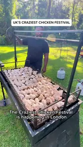 A high-energy promotional reel for the Roost Chicken Festival at Allianz Twickenham, featuring a wide variety of global chicken traders, including fried chicken, wings, and rotisserie, with a focus on the competitive, interactive nature of the event.