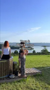 A promotional reel for a yoga and wine tasting event at Valley Fest, featuring outdoor yoga sessions, wine tasting, and hot tub relaxation by a lake.