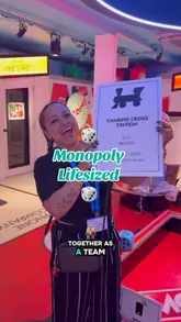 A fast-paced, energetic vlog showcasing the Monopoly Lifesized experience in London, highlighting the immersive board game and escape room elements, as well as the themed drinks and food.