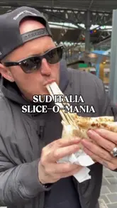 A promotional video for 'Slice-O-Mania', a pizza festival in Richmond, featuring the 'Sud Italia' pizza truck. The video showcases the food, including a £5 folded pizza and £3 slices, as well as the event's entertainment, such as eating competitions and wrestling.