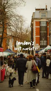A well-curated listicle video guiding viewers through several London markets beyond the typical tourist spots, highlighting the unique atmosphere and food offerings of each location.