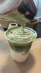 A short, energetic reel introducing a new, hidden Japanese matcha bar in Sheffield. The video features quick cuts of the matcha preparation process, the finished drink, and the venue's rooftop seating area, providing a quick overview of the vibe and offerings.