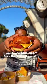 The video is a fast-paced review and tour of Arbour Bar & Foodhall at Olympia, London. The creator guides the viewer through the space, highlighting the different kitchens (The Rambler, FryBaby, Whammy, Cafe Modo) and the rooftop bar (Bar Arriba). It features shots of various food items like burgers, tacos, and pastries, as well as cocktails, and mentions the venue's suitability for after-work drinks and weekend catch-ups.