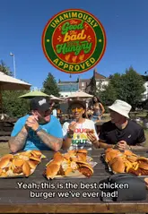 A group of three food reviewers visit the new Dave's Hot Chicken pop-up in Liverpool to test if it lives up to the hype of authentic Nashville hot chicken. They showcase the food preparation, the venue's outdoor seating, and provide their verdict on the sliders and fries.