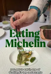 A couple reviews their lunch experience at Cail Bruich, a Michelin-starred restaurant in Glasgow, highlighting the exceptional quality of the dishes, particularly the sauces, and the overall atmosphere.
