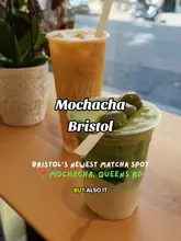 A promotional reel for Mochacha, a new matcha-focused cafe in Bristol, highlighting their signature matcha drinks, mochi toppings, and honey butter toast.