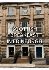 A creator reviews a traditional Scottish breakfast at The Roseate Hotel in Edinburgh, showcasing the hotel's interior, the menu, and the breakfast plate.