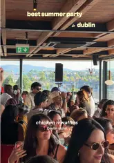 A fast-paced, music-synced recap of a day party event held at The Devlin Hotel in Dublin. The video features shots of the rooftop venue, the DJ, the crowd dancing, and attendees enjoying drinks like cocktails and cider.