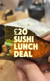 A short, punchy review of a sushi restaurant in London, focusing on their lunch sets, specifically highlighting the value and variety of the hand rolls.