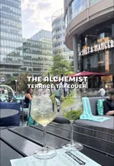 A short, energetic montage showcasing an outdoor terrace setting at a venue in Manchester. The video features close-ups of St-Germain spritz cocktails and various canapés, interspersed with shots of the venue's atmosphere, outdoor seating, and patrons enjoying the evening. The editing is fast-paced and set to music, creating a lively, social vibe.