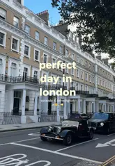 A travel and lifestyle guide showcasing a curated itinerary for a day in Kensington, London, featuring cafes, cultural spots, parks, and restaurants.