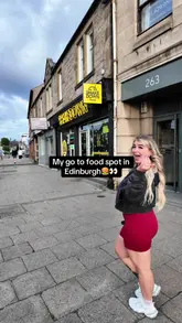 A vlog-style review of Shakedown in Edinburgh, featuring the creator visiting the venue to try various menu items including burgers, chicken strips, loaded fries, milkshakes, and desserts.