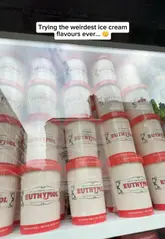 A creator visits 'The Ice Cream Project' by Anya Hindmarch, a pop-up shop featuring unconventional ice cream flavors like toothpaste, soy sauce, and baked beans. The video documents the creator's reactions to tasting these bizarre combinations, providing an entertaining and informative look at the unique retail experience.