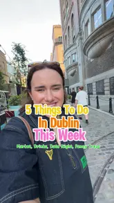 A listicle-style video showcasing five different hospitality and lifestyle spots in Dublin, including a bakery, a hotel for ice cream, a food truck takeover at the Guinness Storehouse, a pizza restaurant, and a local market.