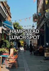 A creator documents their lunch run in Hampstead, visiting a local butcher/deli for a Chicken Caesar sandwich before heading to Hampstead Heath to enjoy the meal outdoors.