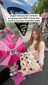 A promotional reel for an English Cheesecake Company pop-up event in London, featuring free cheesecake, a spin-to-win wheel, and a branded Airstream.