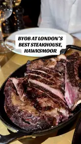 A group of friends visits Hawksmoor on a Monday to take advantage of the £5 corkage BYOB deal. The video highlights the experience of bringing their own wine, ordering a variety of seafood starters, sharing large steaks, and enjoying signature sides and chocolates.