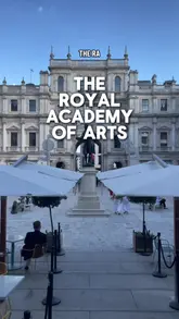 A promotional video for the Royal Academy of Arts in London, highlighting free exhibitions, art installations, the shop, and on-site café options.