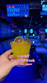 A promotional reel for Cardiff Cocktail Week, featuring signature cocktails and food offerings from four different venues: Roxy Lanes, Flight Club, Gaucho, and Boho. The video uses a fast-paced montage style to highlight the variety of experiences, including competitive socialising games and diverse drink menus.