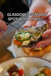 A video review of Kelp in Glasgow, highlighting their creative approach to Scottish seafood through dishes like an Orkney crab donut, hand-dived Barra scallops, and oysters, while also noting options for non-seafood eaters like a pork collar dish.