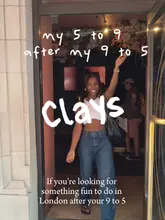 A creator visits Clays, an immersive target arcade bar in London, highlighting the gaming experience, the leaderboard, and the food menu, specifically burgers and chicken.