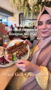 A promotional reel for Meyhane in Glasgow, showcasing the interior, meze, grilled mains, live music, and dessert.