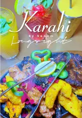 A promotional montage showcasing the restaurant 'Karahi by Sanam', highlighting their transition from a sweet shop to a full restaurant menu, featuring dishes like lamb karahi, mixed grill, fresh naan, and their signature mithai and jalebi.