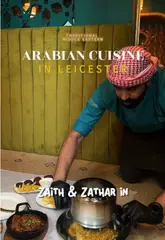 A promotional video for Zait & Zathar in Leicester, showcasing their traditional Middle Eastern decor, majlis seating, and a variety of authentic dishes like Lamb Mandi, Chicken Madhghout, and Kunafah.