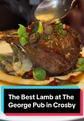 A couple reviews their dining experience at the newly renovated The George Pub in Crosby, highlighting the scallops, scotch egg, lobster risotto, and a standout rack of lamb.