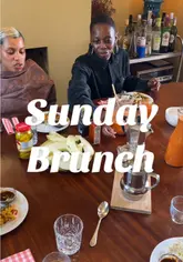 A step-by-step recipe tutorial for preparing a Caribbean-style brunch featuring salt fish with okra, fried plantain, and a tamarind sauce.