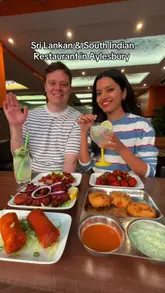 A couple visits Ceylon Dosa in Aylesbury to review their Sri Lankan and South Indian menu. The video features a variety of dishes including dosas, mutton rolls, devilled prawns, and biryani, while highlighting the restaurant's interior and current dining offers.